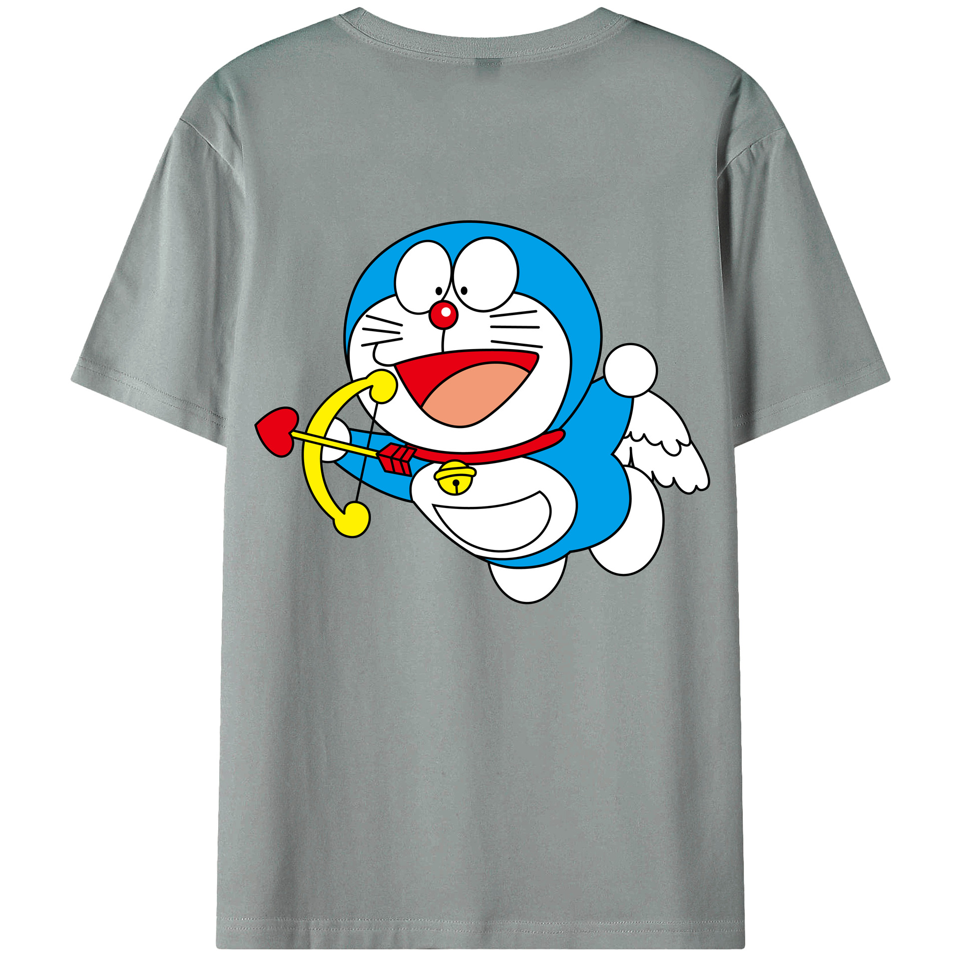 （画像用） ドラえもん Doraemon 綿100％ メンズ半袖Tシャツ（バックプリント） 通気性